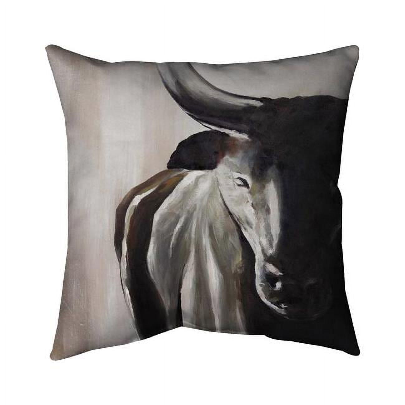 26 x 26 in. Bull Head Front View-Double Sided Print Indoor Pillow