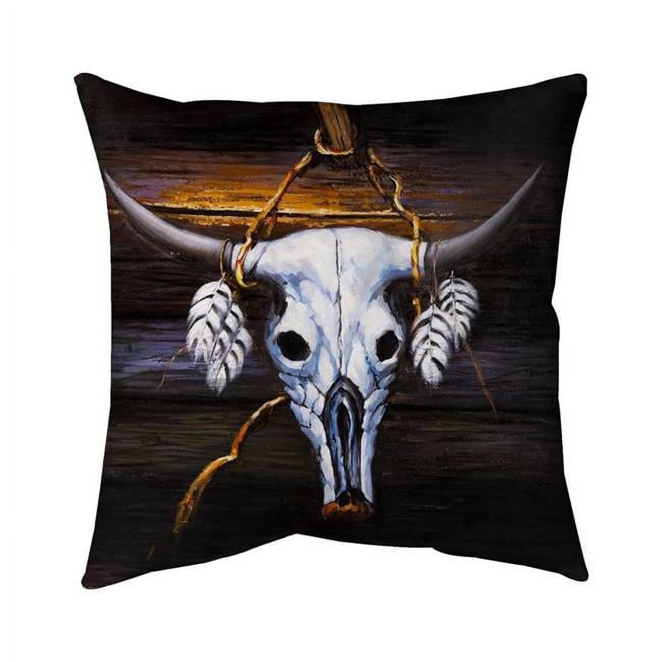 26 x 26 in. Hanged Bull Skull-Double Sided Print Indoor Pillow
