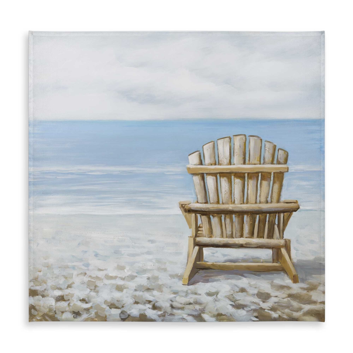 Picture of Begin Home Decor C1TC58581Z2QME 58 x 58 in. Wood Beach Chair - Marine Brown Indoor & Outdoor Tablecloth