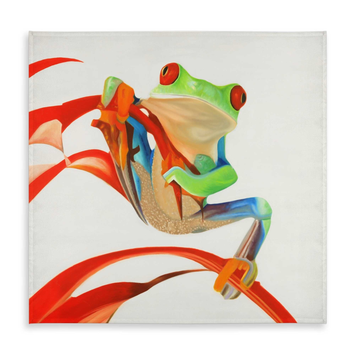 Picture of Begin Home Decor C1TC585882908V 58 x 58 in. Red-Eyed Frog - Livingroom Blue Indoor & Outdoor Tablecloth