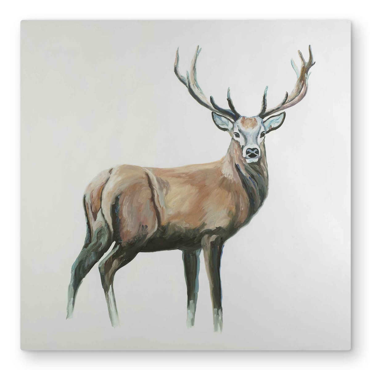 C1MP32321NEQFE 32 x 32 in. Deer - Brown Animals Metal Print Wall Art for Home Decor - Unique Art