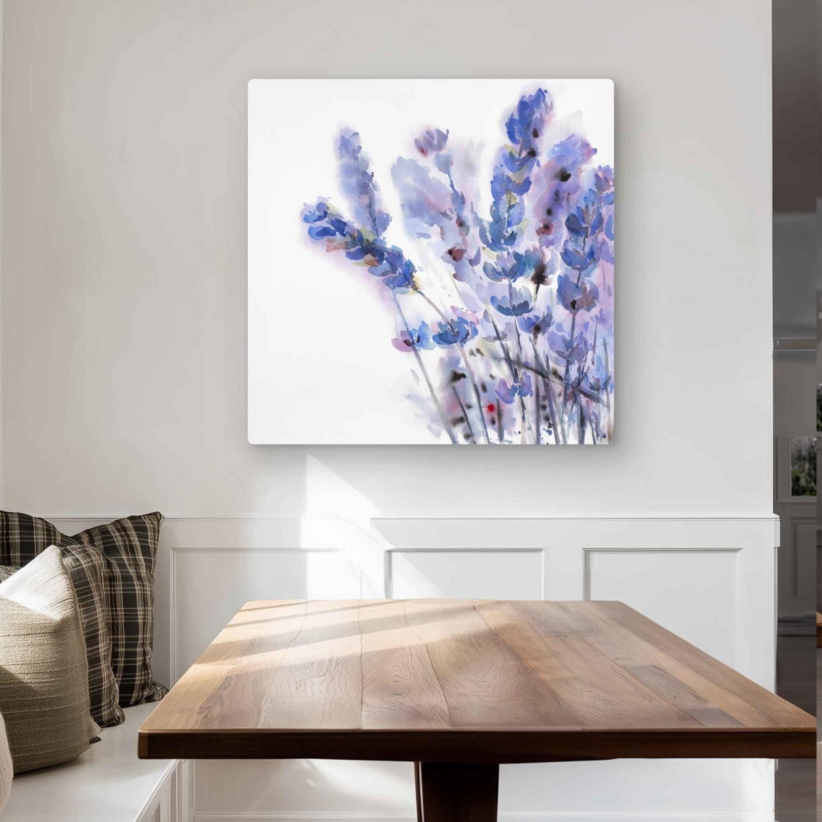 C1MP32321VJZPI 32 x 32 in. Watercolor Lavender Flowers Wall Art - Farmhouse Metal Print Decor