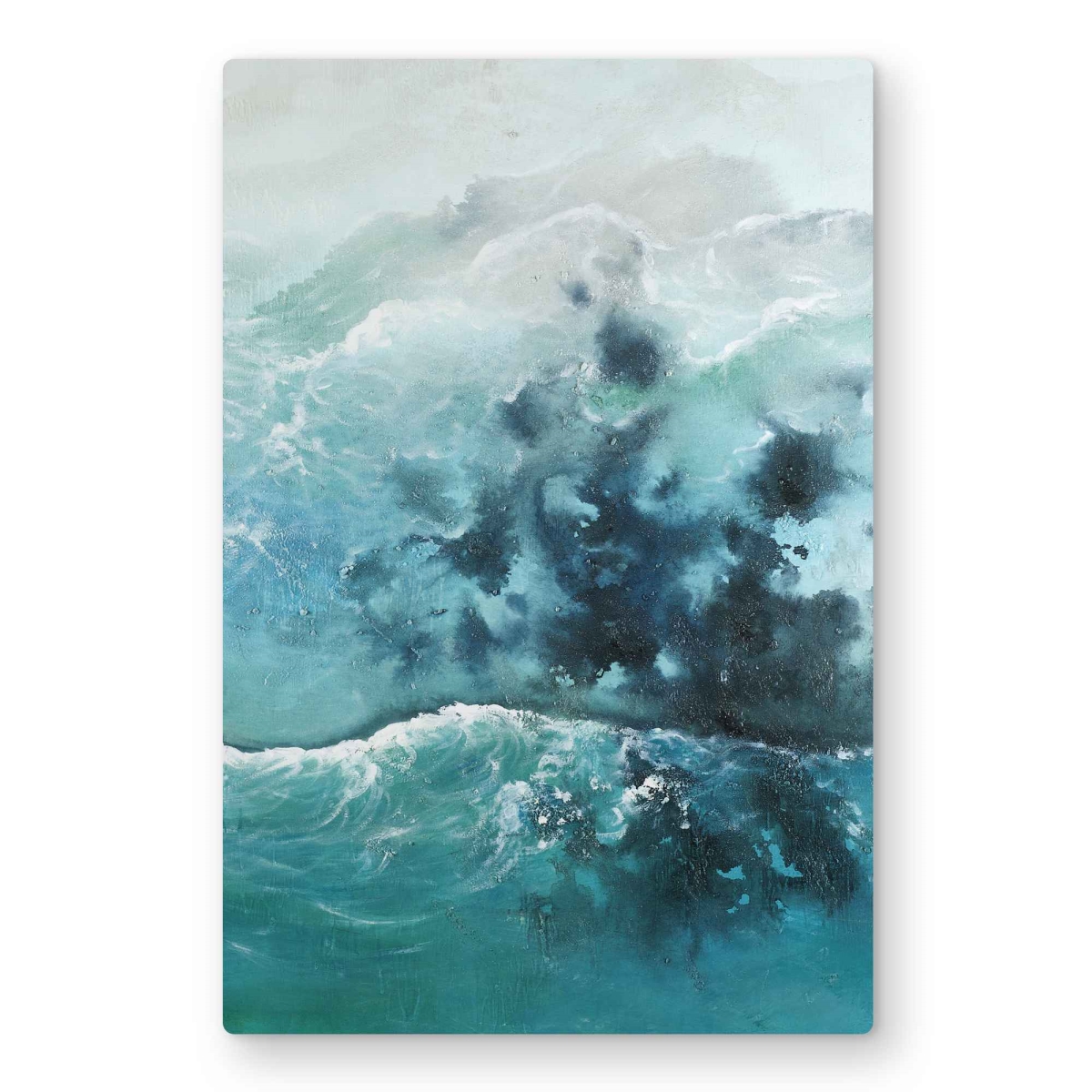 C1MP2436BUUDTY 24 x 36 in. Seaside of the Caribbean Wall Art - White Sea Metal Print