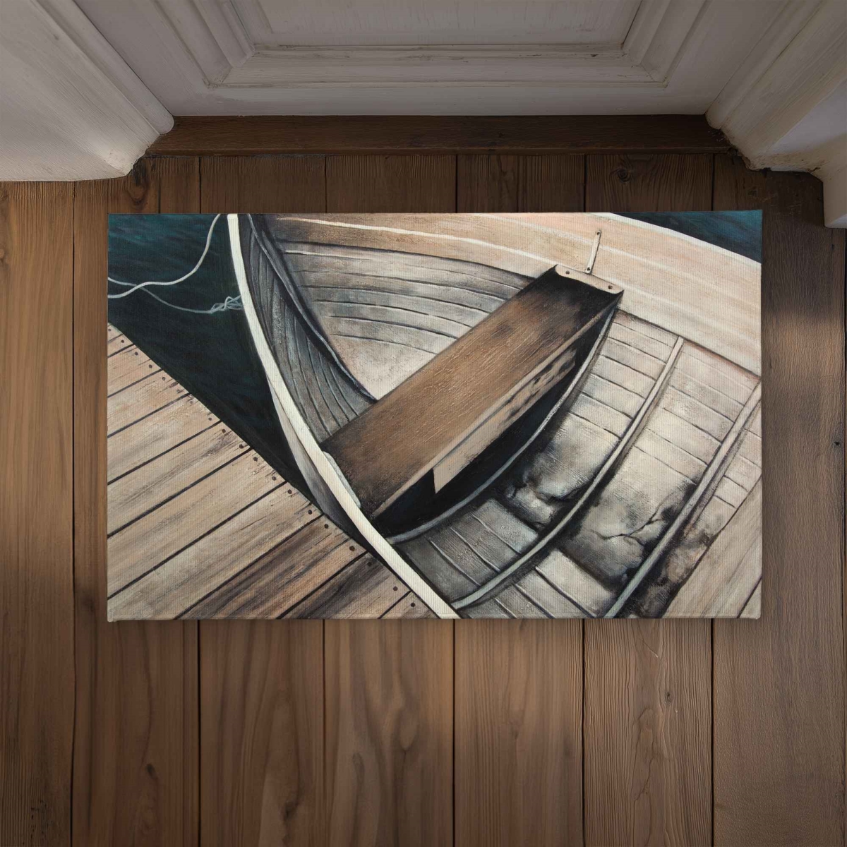 CODM2134C19WGE 21 x 34 in. Abandoned Rowboats Door Mat - Coastal Indoor & Outdoor Home Decor