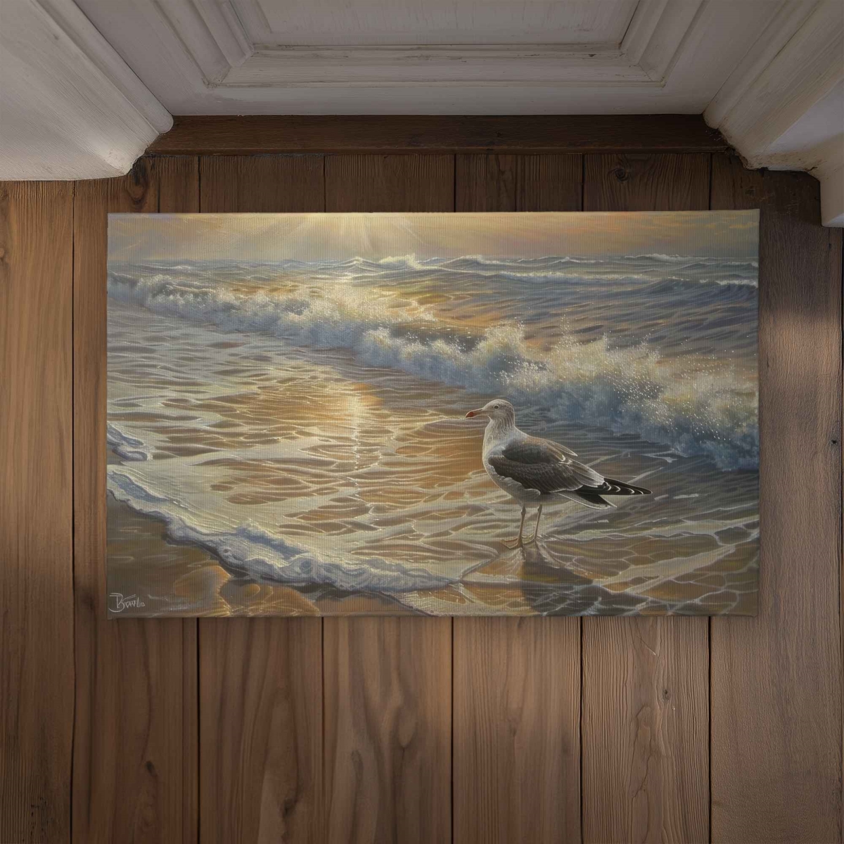 CODM2134SBA1D9 21 x 34 in. Seagull on the Beach Door Mat - White Indoor & Outdoor Decor