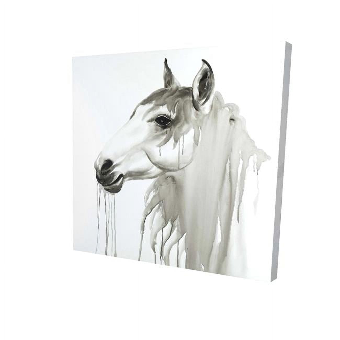 12 x 12 in. Beautiful White Horse-Print on Canvas