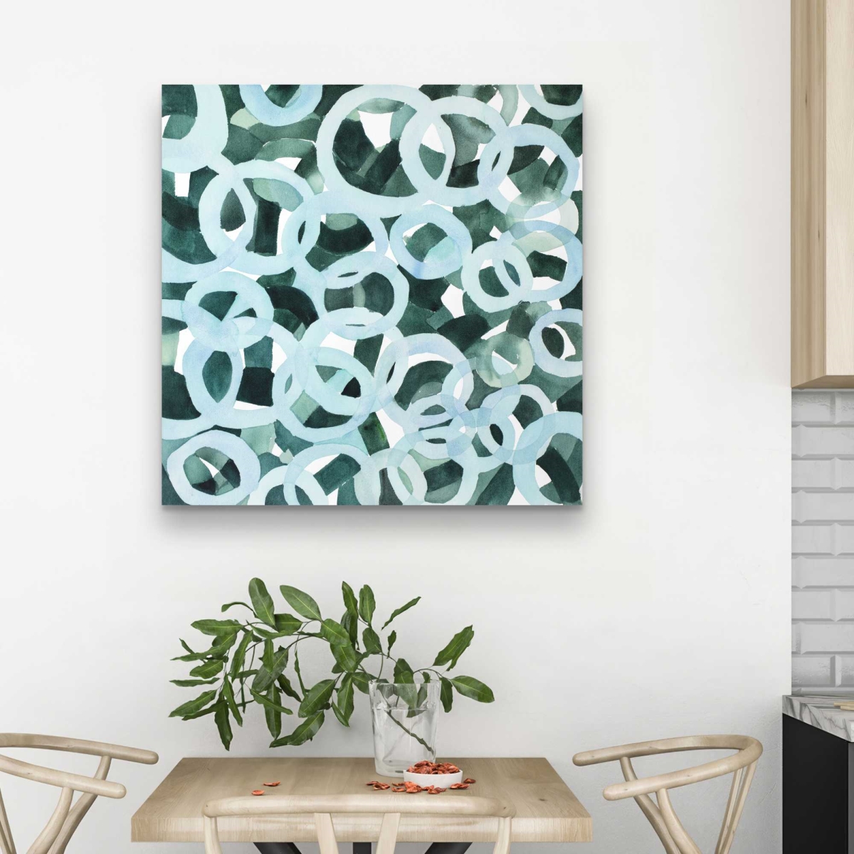 C1RC3232TLB70H 32 x 32 in. Abstract Circles - Pattern Bathroom Canvas for Home Decor