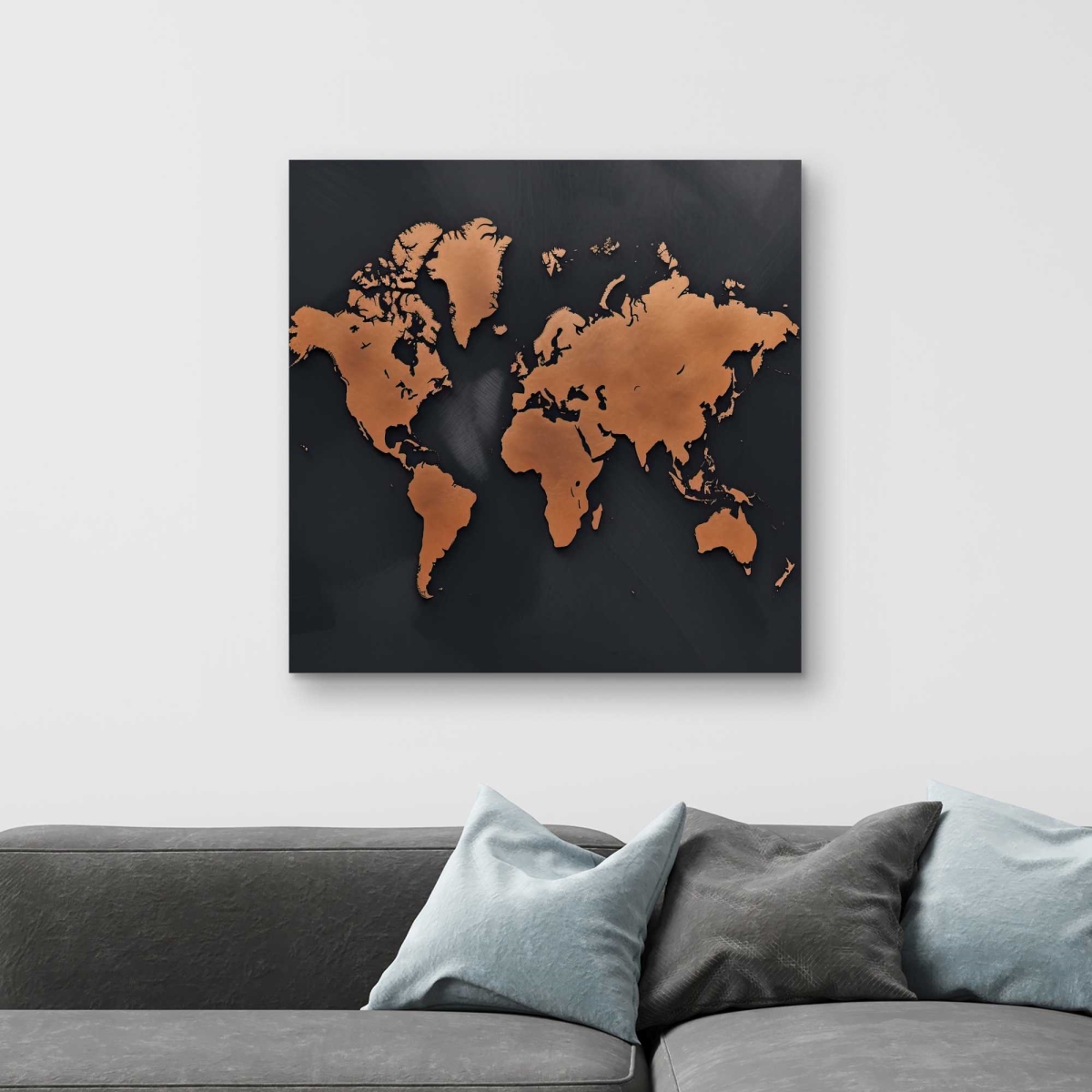 C1RC3232UGRAA3 32 x 32 in. Rusted Map - Satellite View Blue Prints Canvas