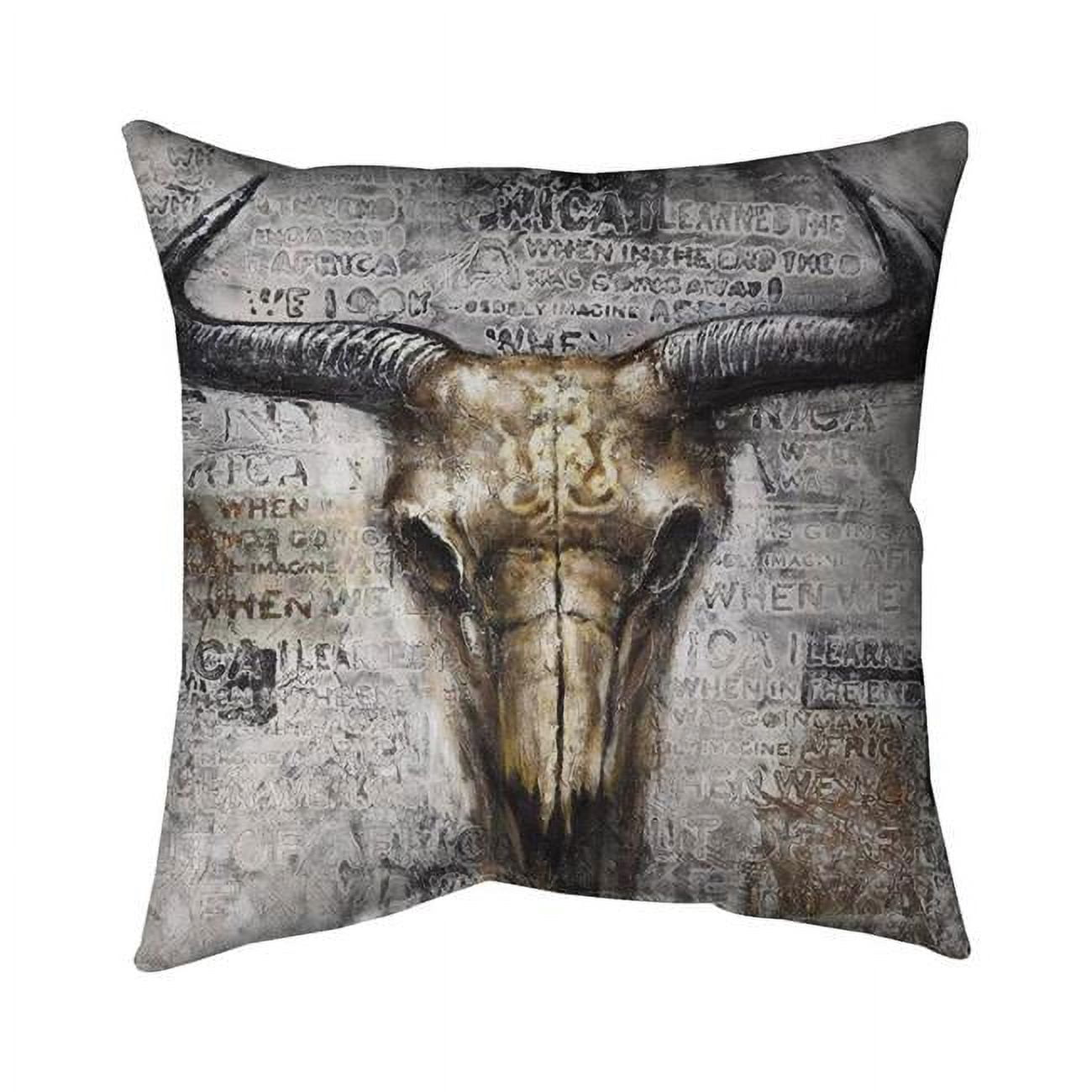 26 x 26 in. Bull Skull with Typography-Double Sided Print Indoor Pillow