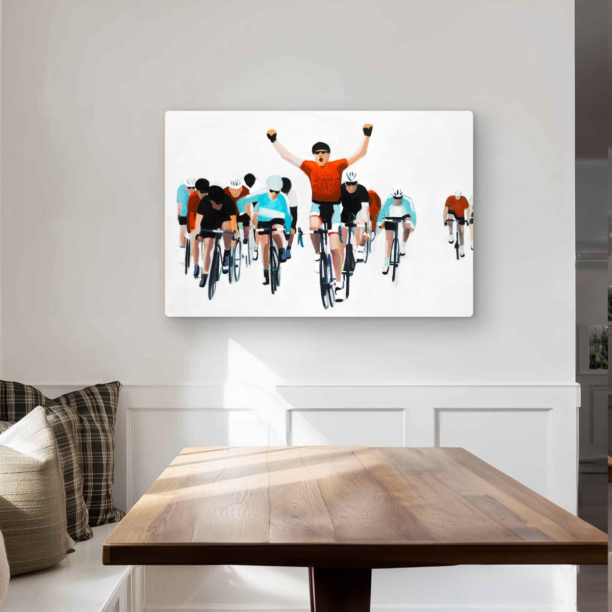 C1MP2436RI3XAR 24 x 36 in. Cyclists at the End of A Race Wall Art - Hobbies Metal Print Decor