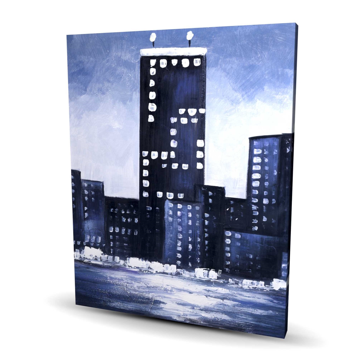 C1RC4860OGB0WH 48 x 60 in. Dark Blue Cityscape - Office Cities Canvas for Home Decor