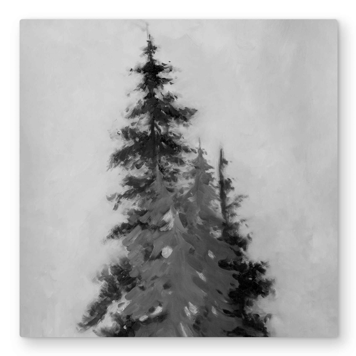 C1MP3232SODTTS 32 x 32 in. Silhouette of Black & Gray Trees Wall Art - Contemporary Metal Print