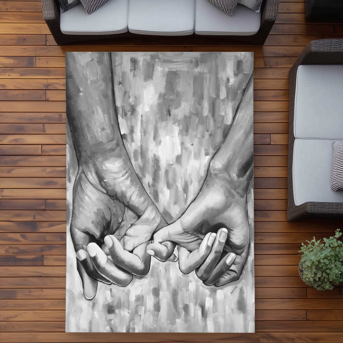 C1ROAR5733BBQF 5 x 7 ft. Connected Figurative Woman Outdoor Rectangle Area Rug - Home Decor