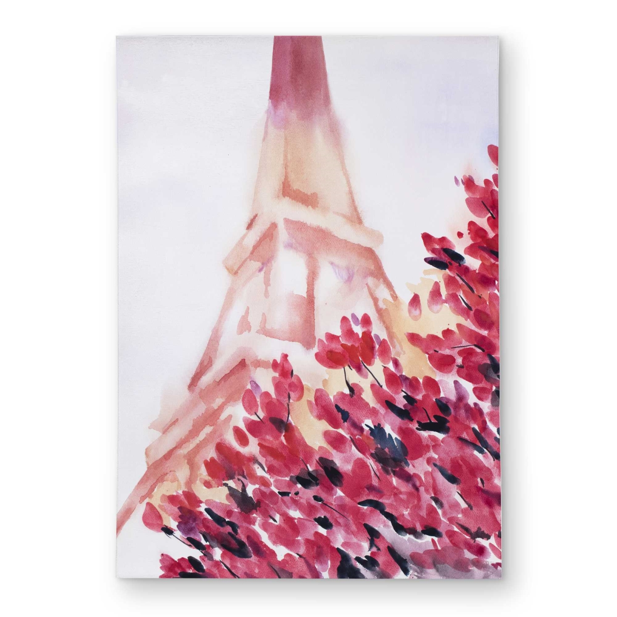 C1ROAR574LUKKC 5 x 7 ft. Pink Eiffel Tower Rectangle Area Rug - Romantic Outdoor Office Decor
