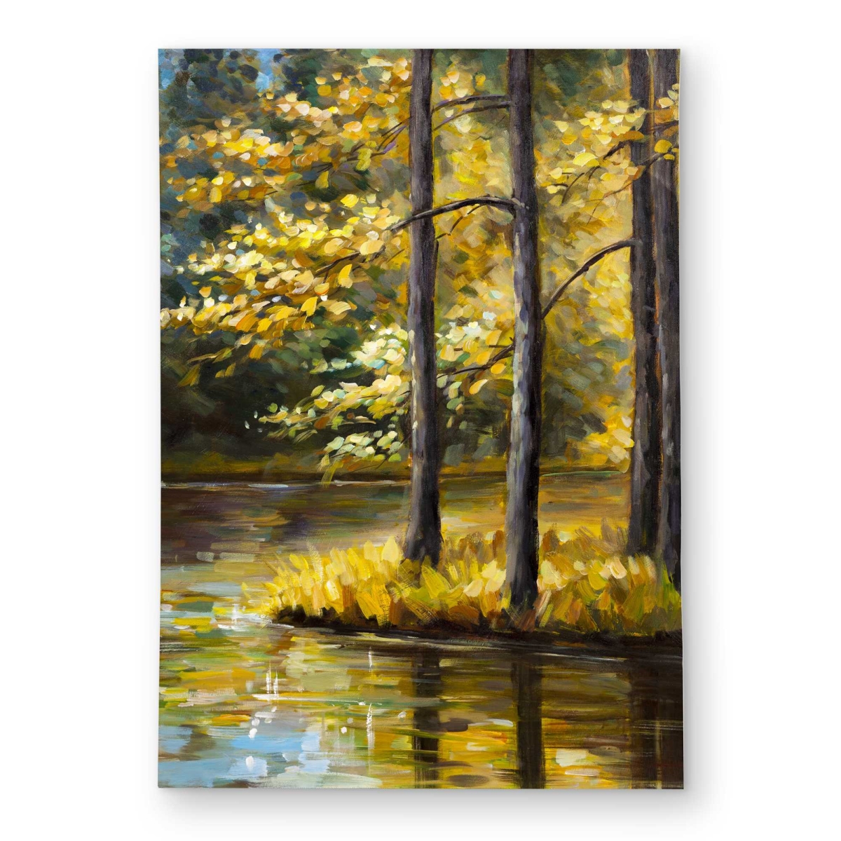C1ROAR5778L4GU 5 x 7 ft. Fall Landscape by The Water - Trees Office Outdoor Rectangle Area Rug