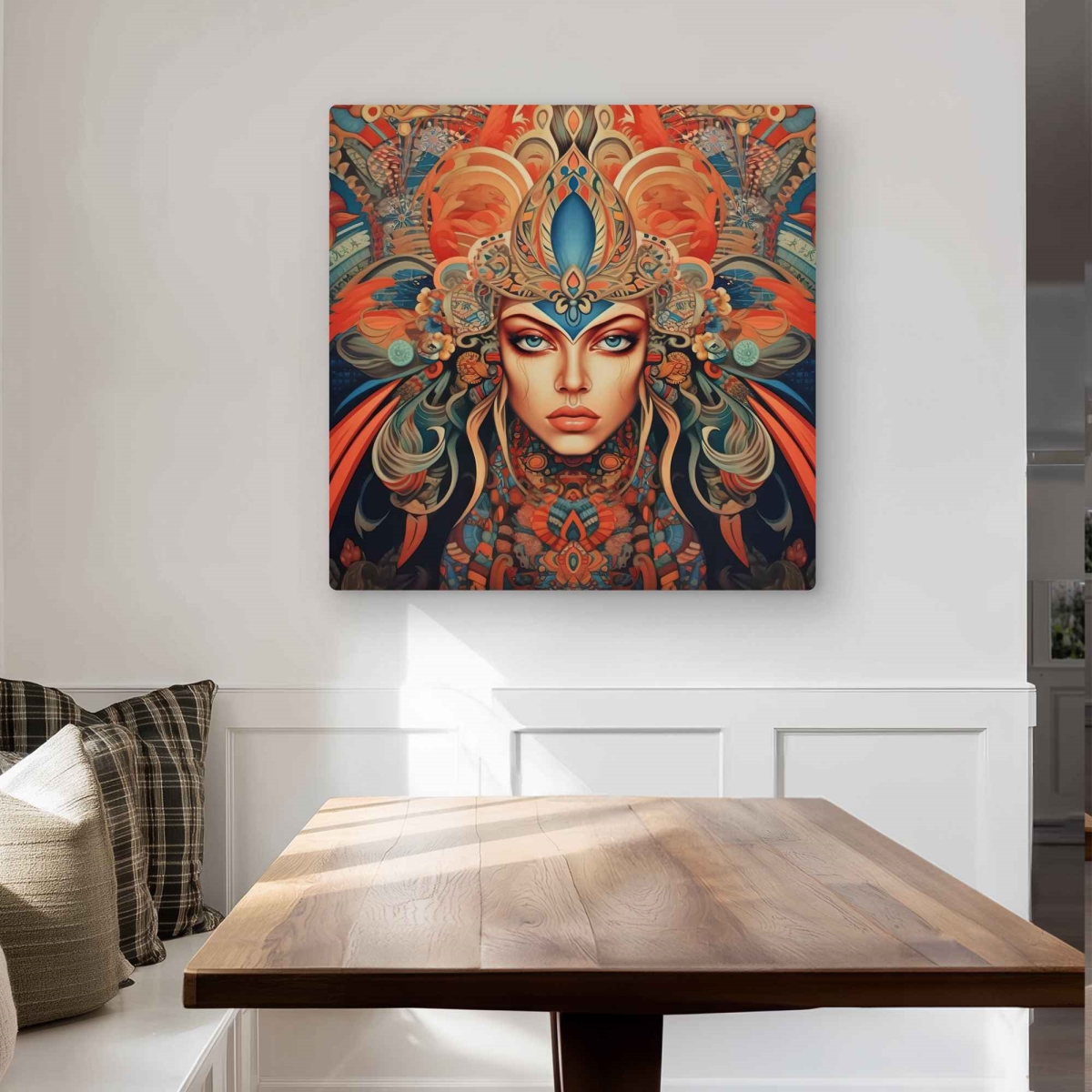 C1MP3232GL9AL9 32 x 32 in. Ancient Goddess - Figurative Man Cave Metal Print Wall Art - Decor