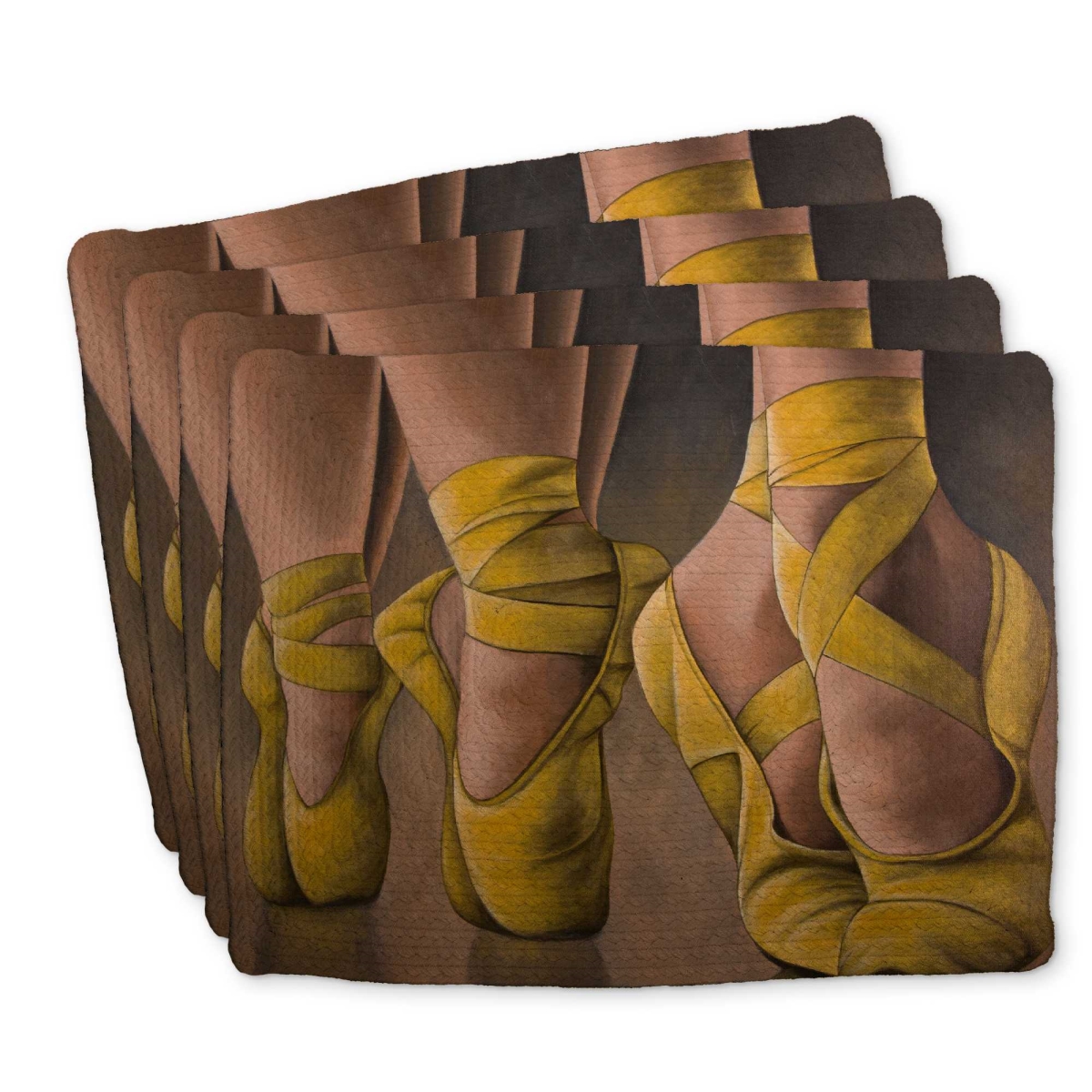 Picture of Begin Home Decor C4BP1418BYXJ63 14 x 18 in. Synchronized Ballerinas - Braided Polyester Placemat - Set of 4