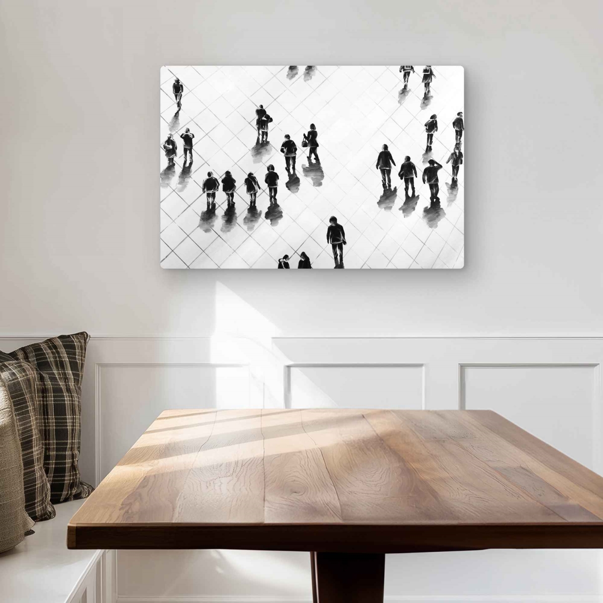 C1MP2030SYMDZ1 20 x 30 in. Overhead View of People on the Street Wall Art - Metal Print Decor
