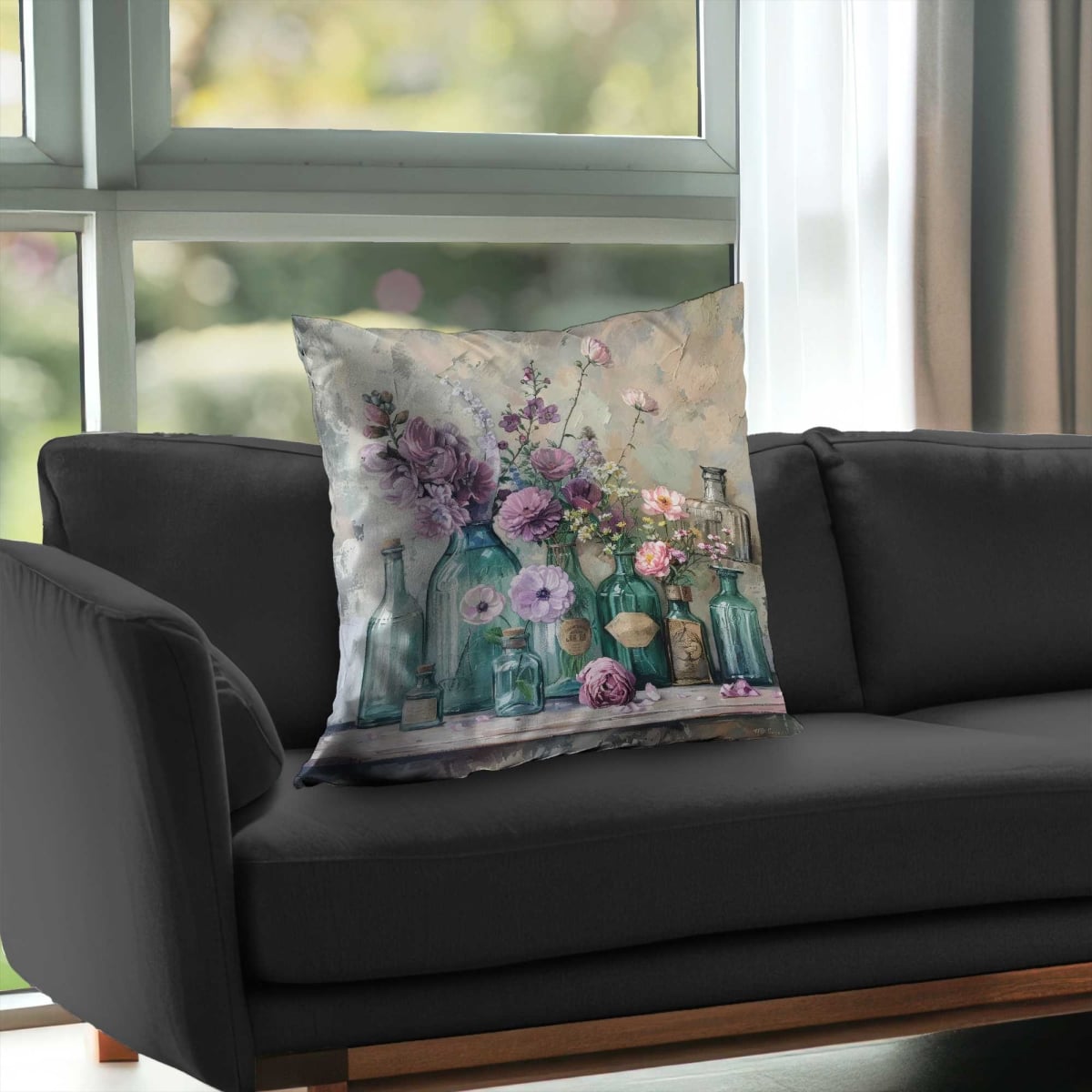 C1PC26264J0571 26 x 26 in. Still Life - Blue Poly Twill Throw for Home Decor