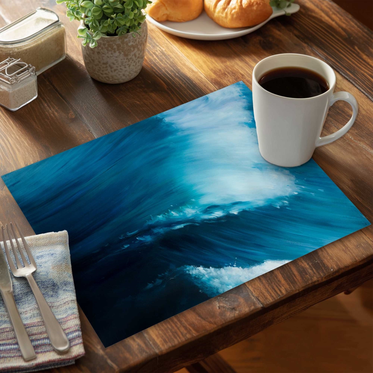 Picture of Begin Home Decor C4PP14188HG408 14 x 18 in. Unleashed Sea Polyester Placemat - Stylish Decor Accessory - Set of 4
