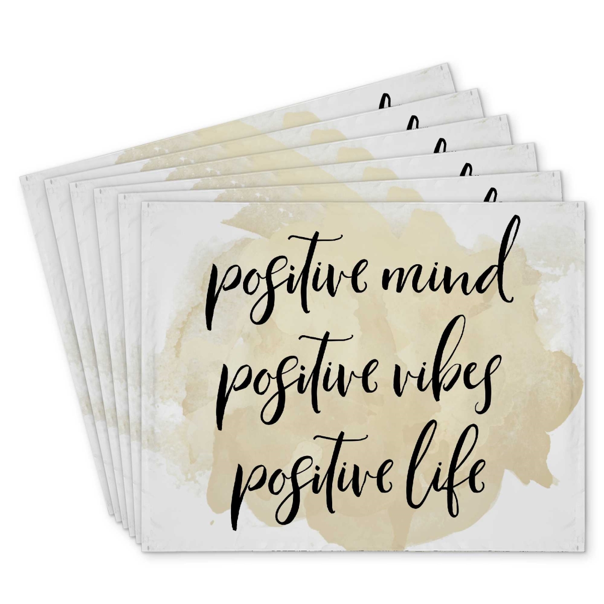 Picture of Begin Home Decor C6PP141827V1DA 14 x 18 in. Positive Mind Positive Vibes Polyester Placemat for Home - Set of 6