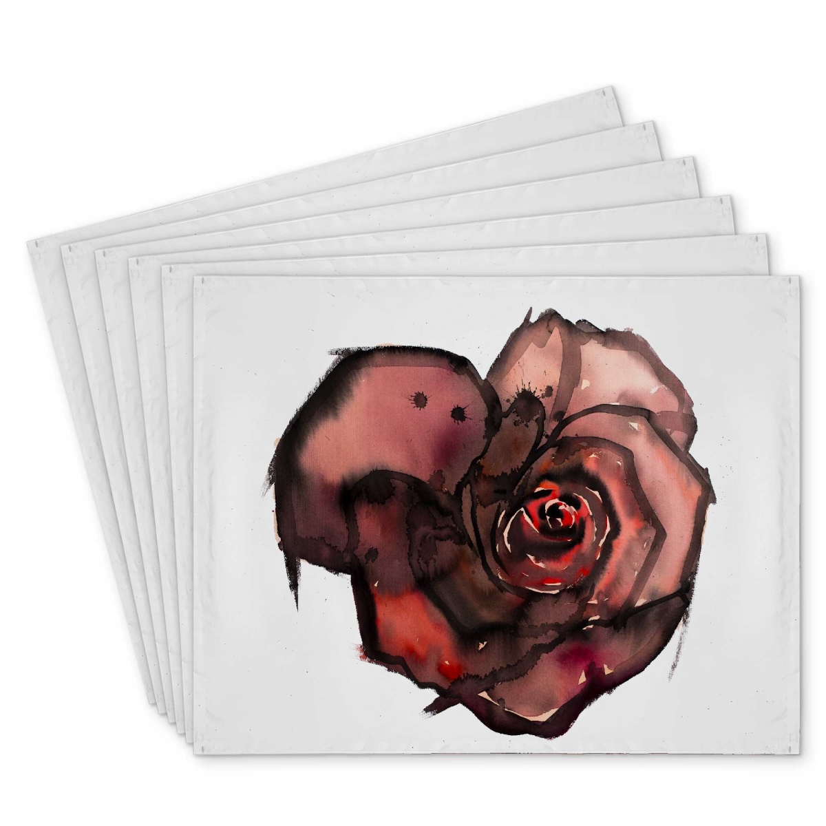 Picture of Begin Home Decor C6PP14184ETV6L 14 x 18 in. Dark Rose Polyester Placemat - Elegant Home Decor Accent - Set of 6