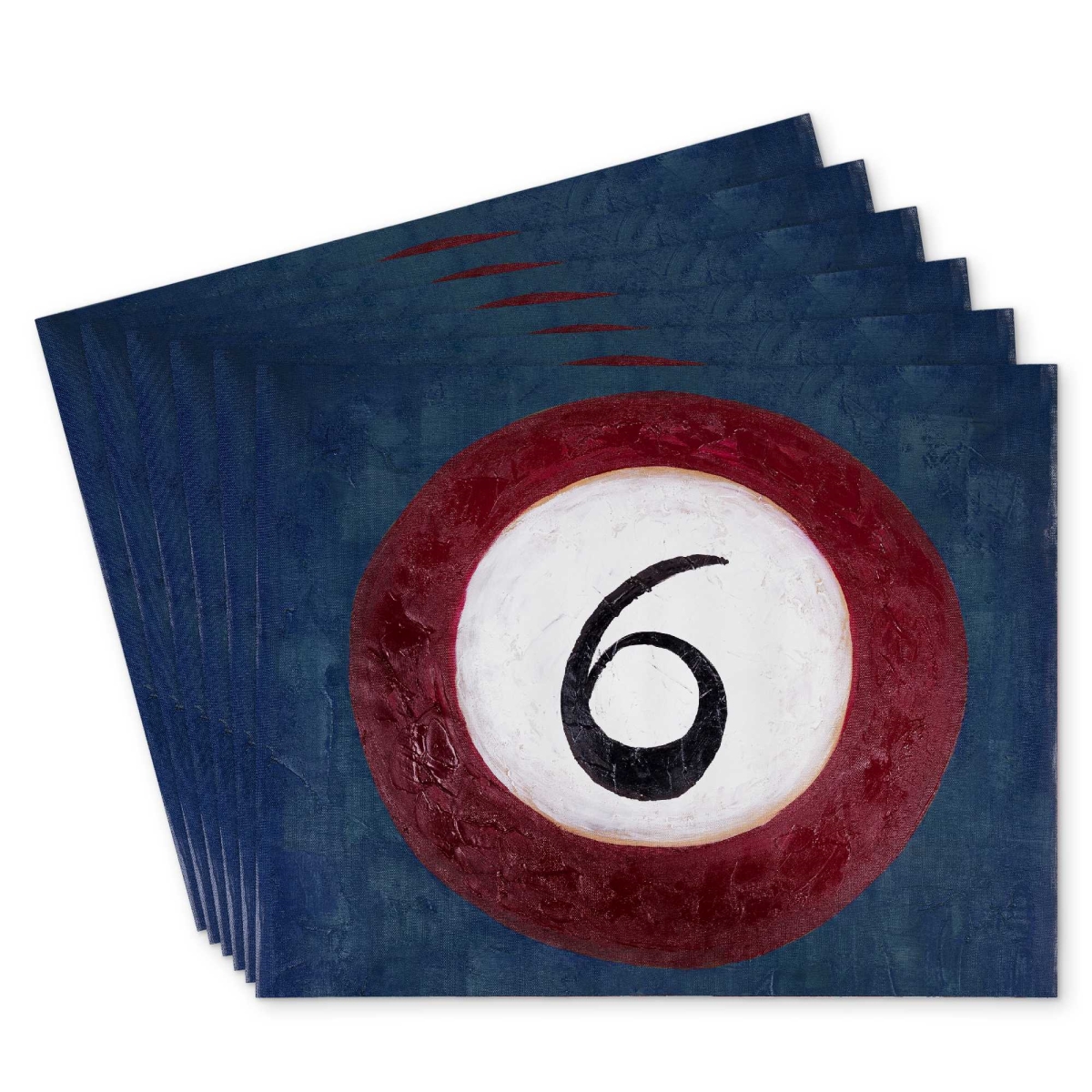 Picture of Begin Home Decor C6PP1418CTSYGK 14 x 18 in. Billiard Ball No6 Polyester Placemat for Home Decor - Set of 6