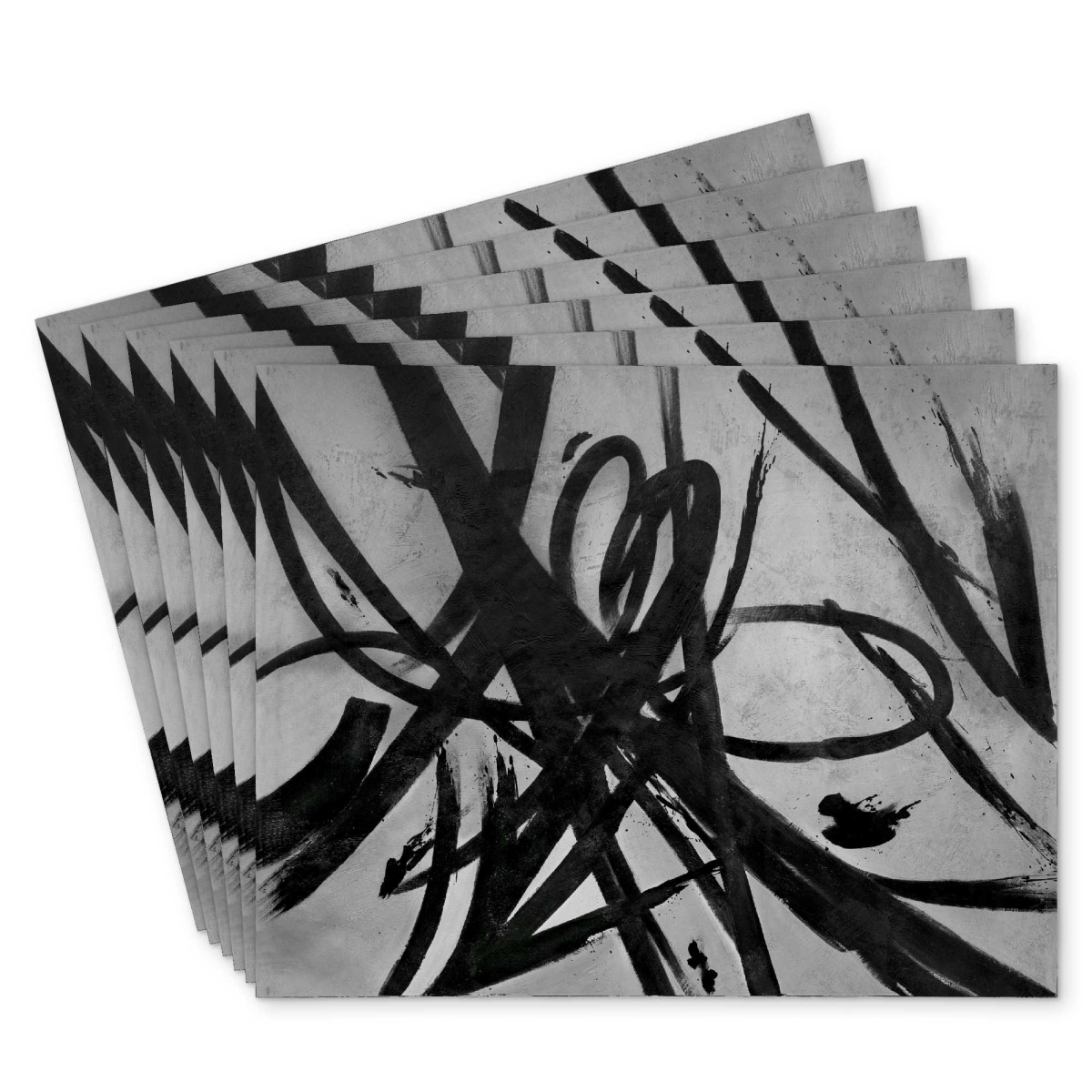 Picture of Begin Home Decor C6PP1418I2P797 14 x 18 in. Circular Strokes Polyester Placemat for Stylish Home Decor - Set of 6