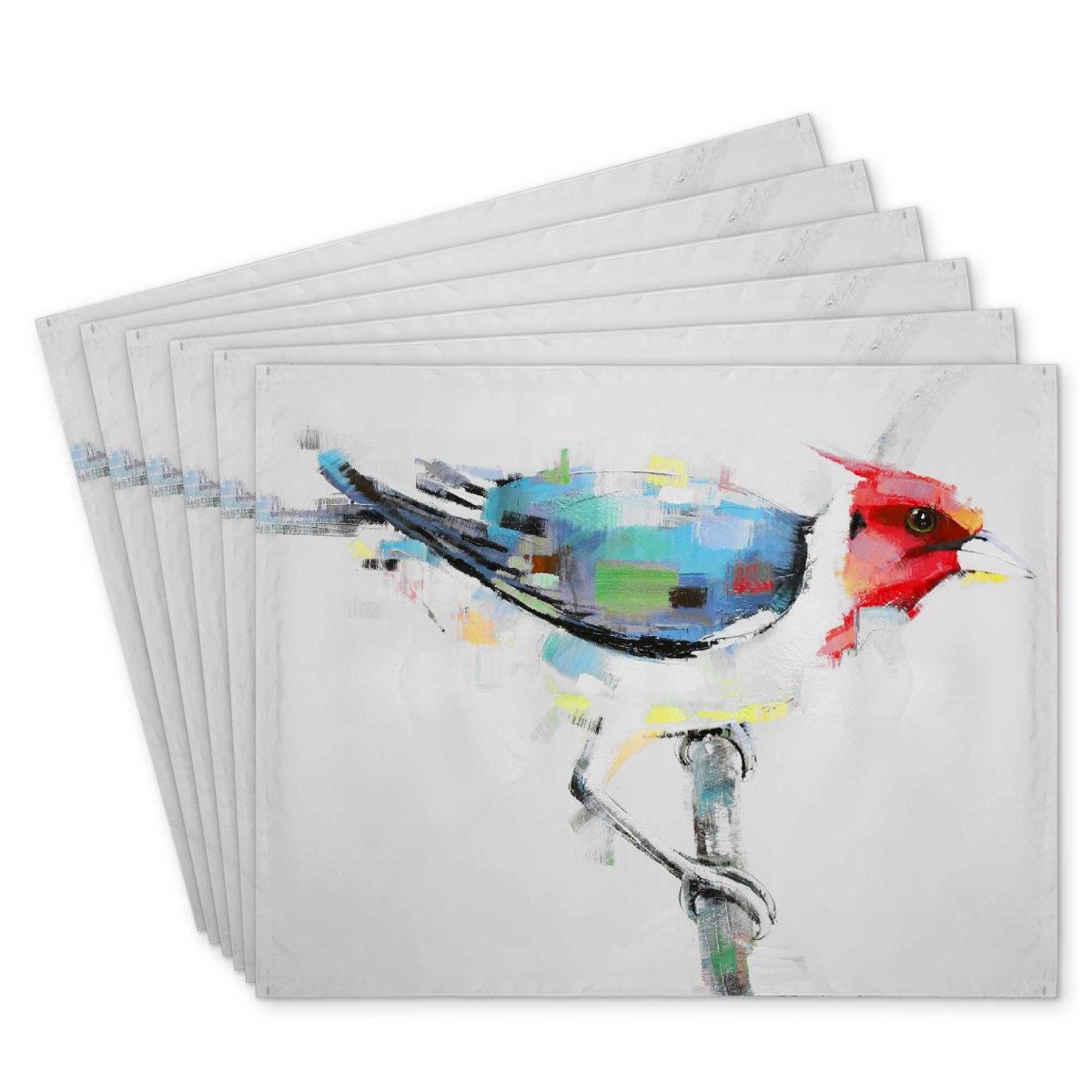 Picture of Begin Home Decor C6PP1418SN9WNN 14 x 18 in. Colorful Woodpecker Polyester Placemat - Home Decor Accent - Set of 6