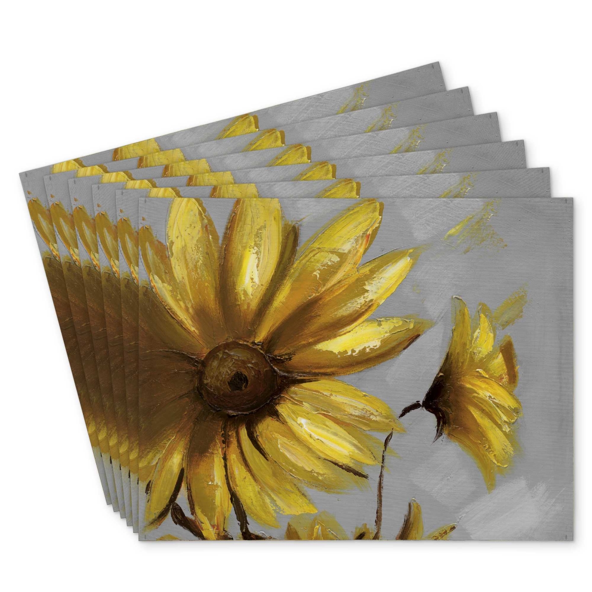 Picture of Begin Home Decor C6PP1418VBWX44 14 x 18 in. Mountain Arnica Flowers Polyester Placemat - Home Decor - Set of 6
