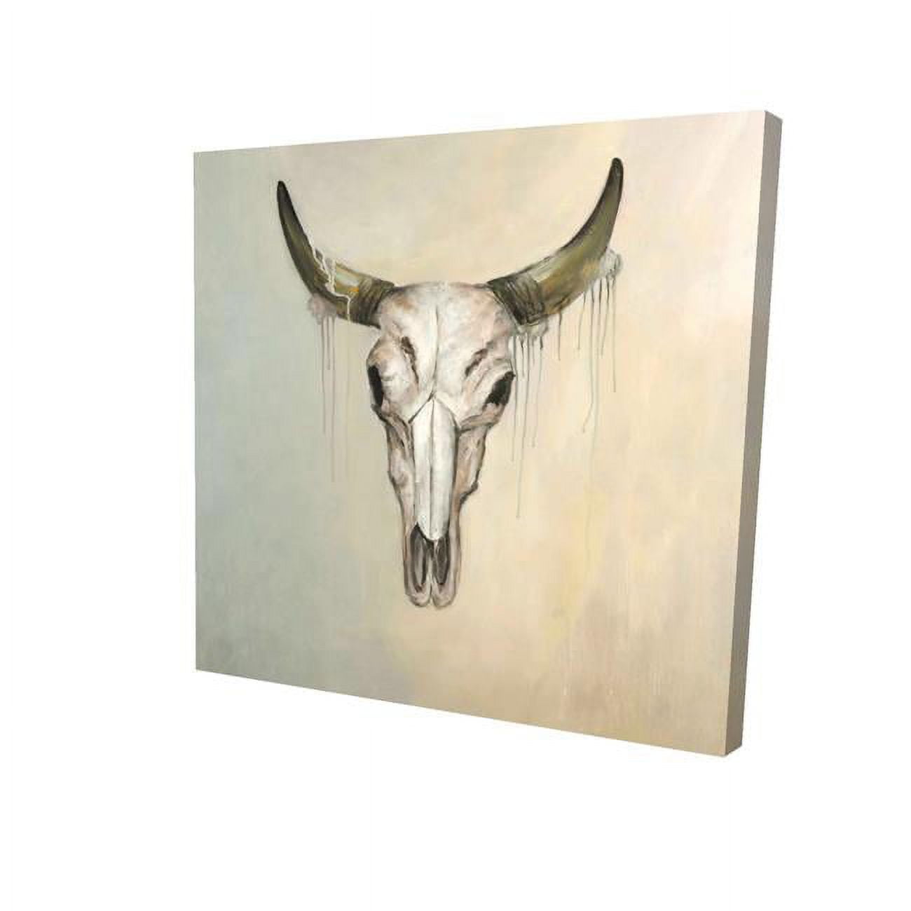 12 x 12 in. Color Fading Bull Skull-Print on Canvas
