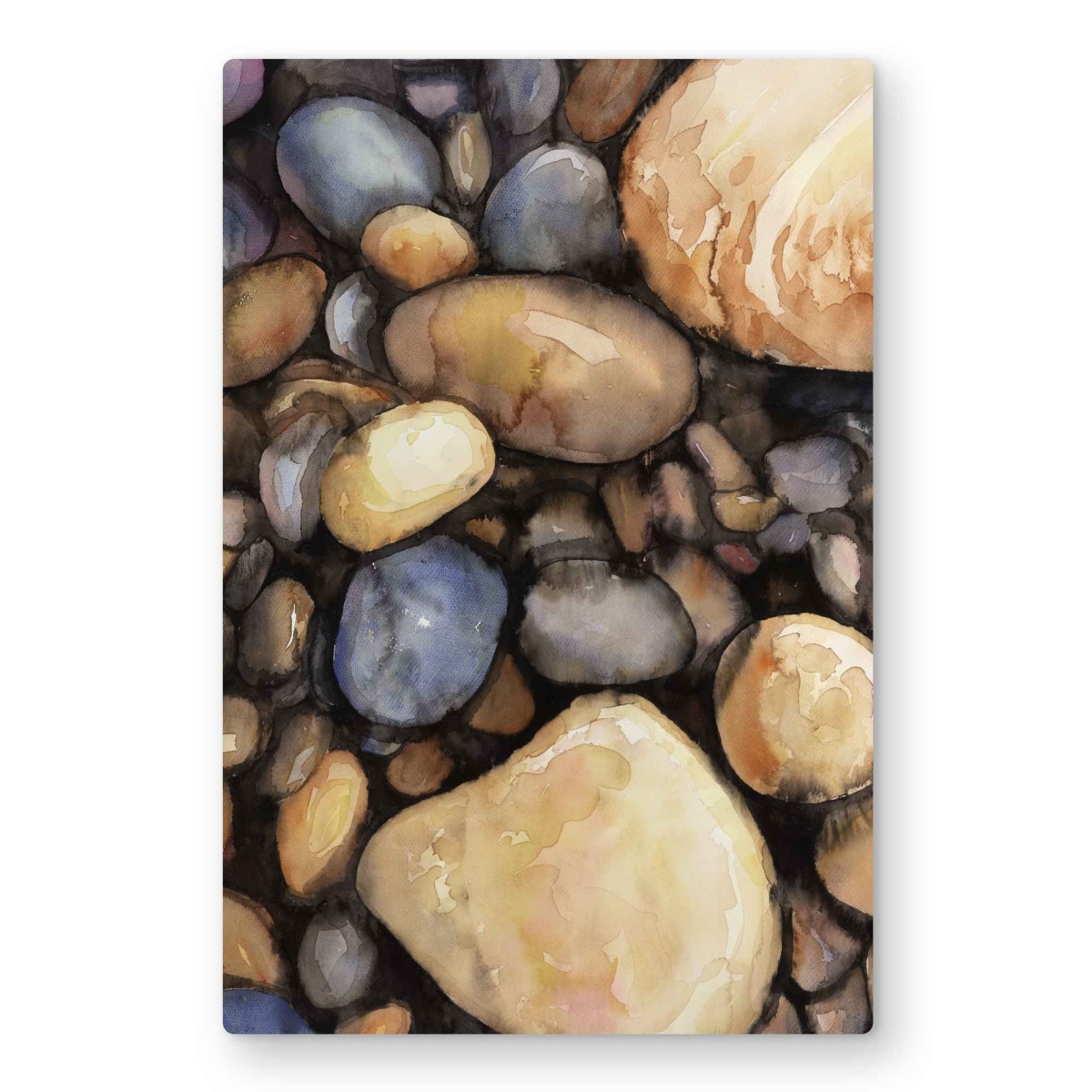 C1MP2436CUNP8U 24 x 36 in. Small Pebbles Metal Print Wall Art - Beige Still Life Home Decor