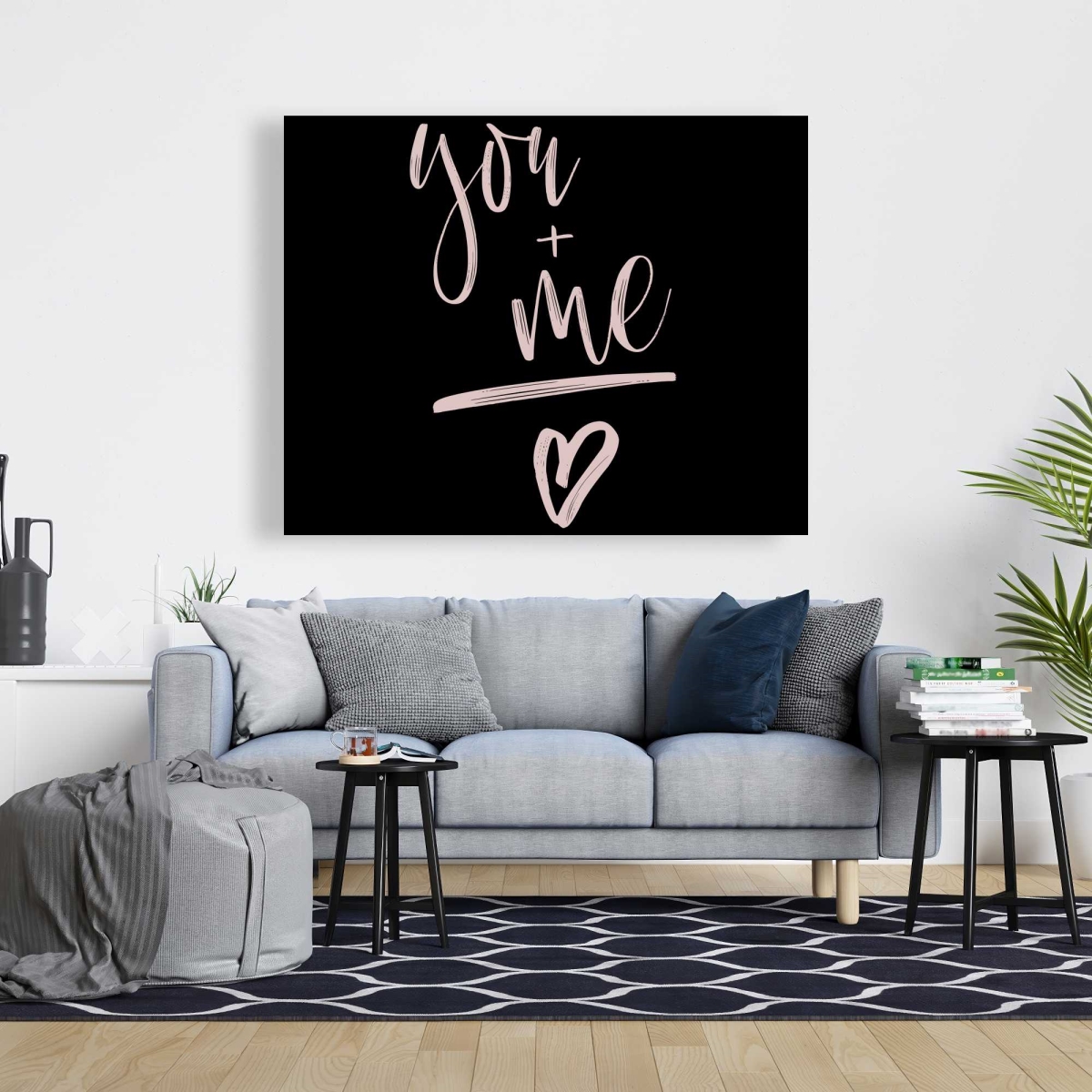 C1RC4860G0SCGR 48 x 60 in. You Plus Me Black Pattern Canvas - Stylish Home Decor Art