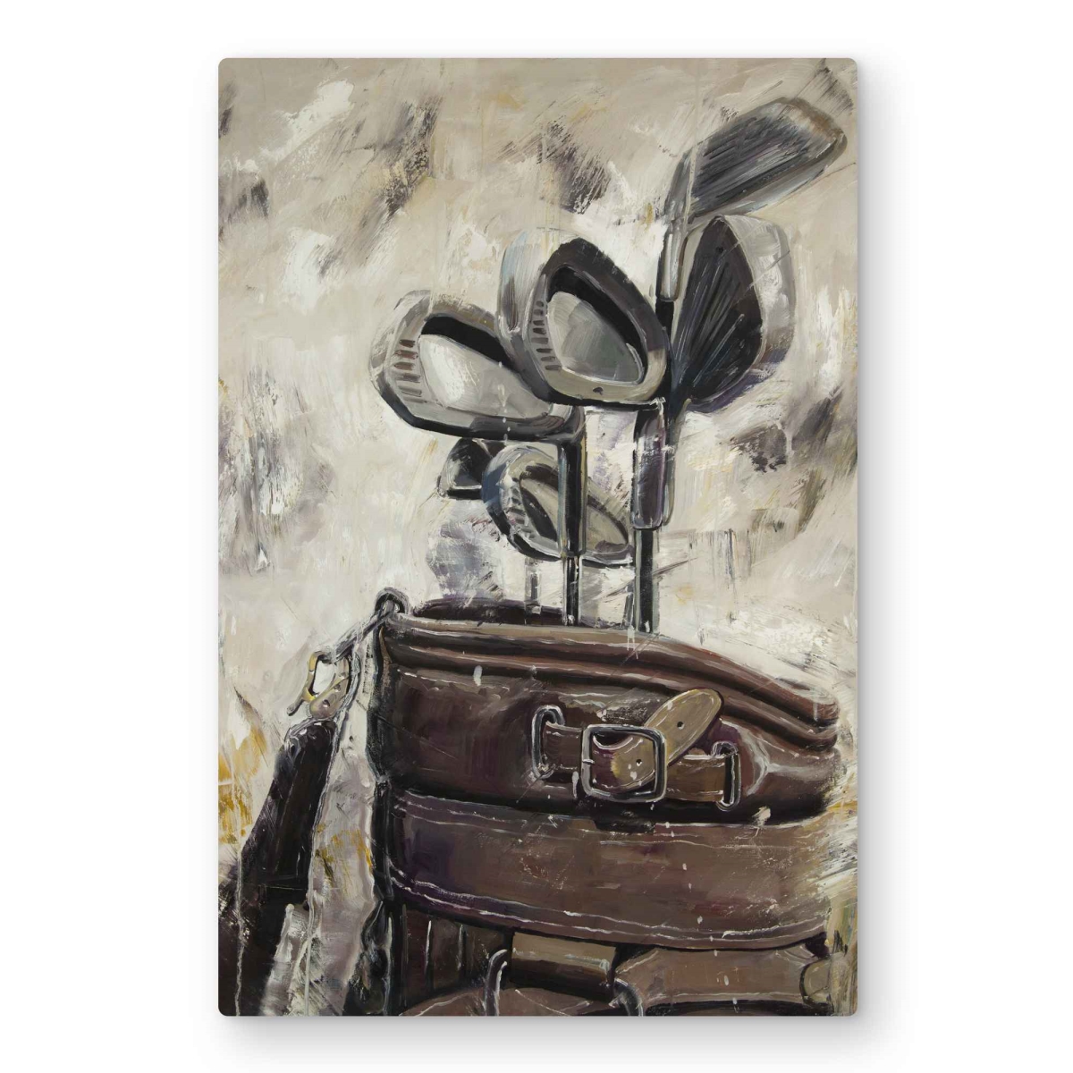 C1MP2030QHHZY9 20 x 30 in. Vintage Sticks & Golf Bag - Metal Print Wall Art for Man Cave Decor