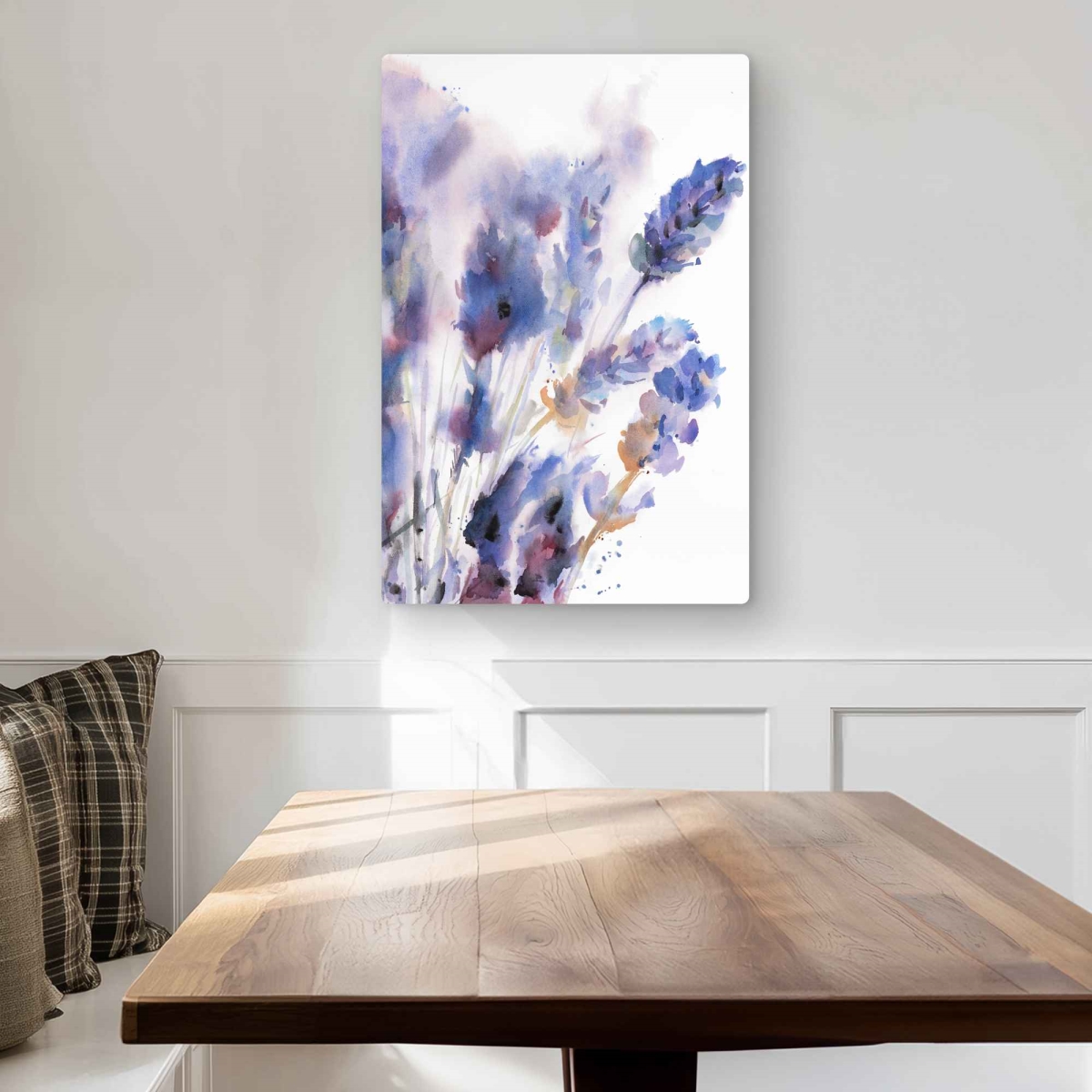 C1MP2030QK5TCL 20 x 30 in. Watercolor Lavender Flowers Metal Print Wall Art - Farmhouse Decor