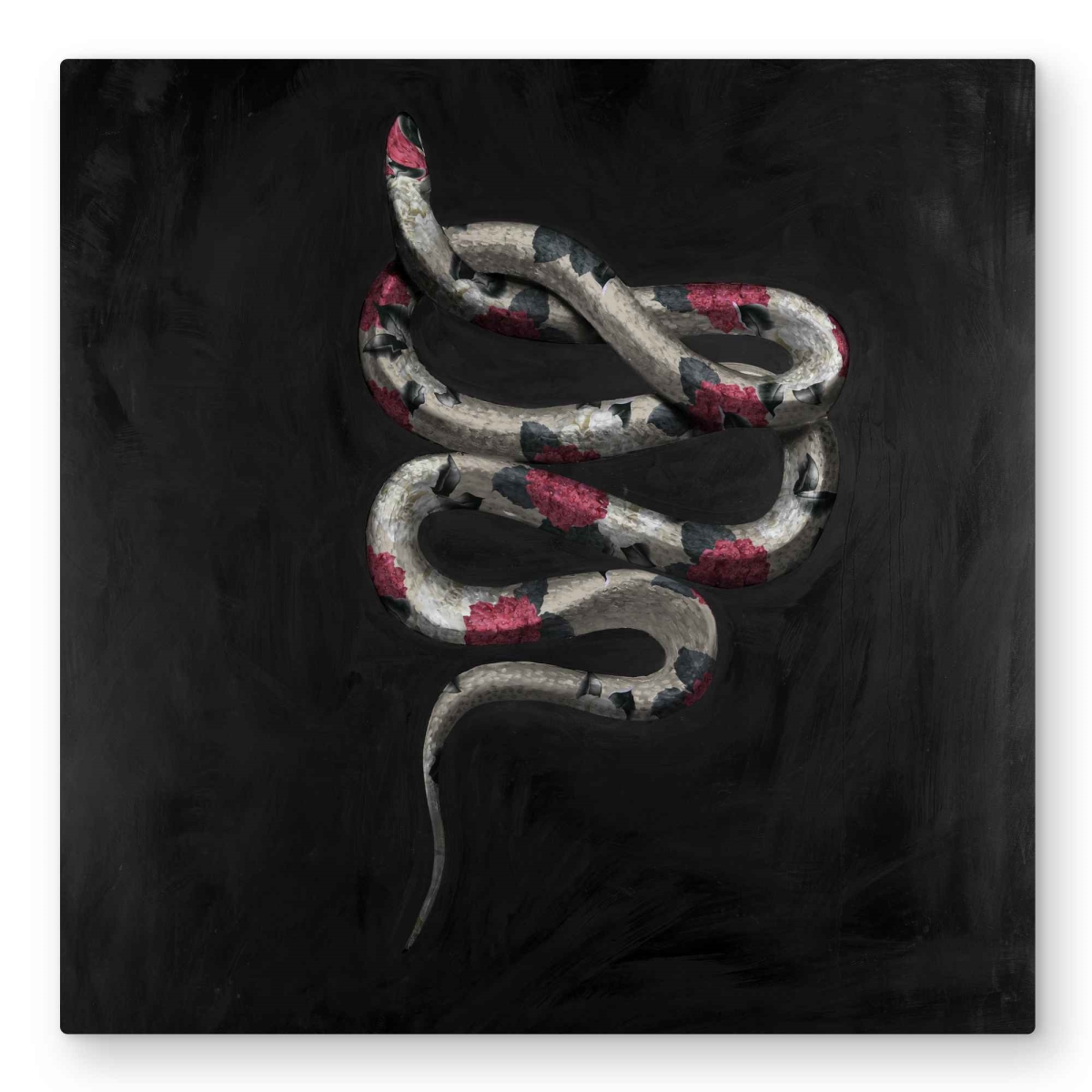 C1MP3232EPP0QN 32 x 32 in. Snake Flowers - Pink Metal Print Wall Art for Home Decor - Unique Art