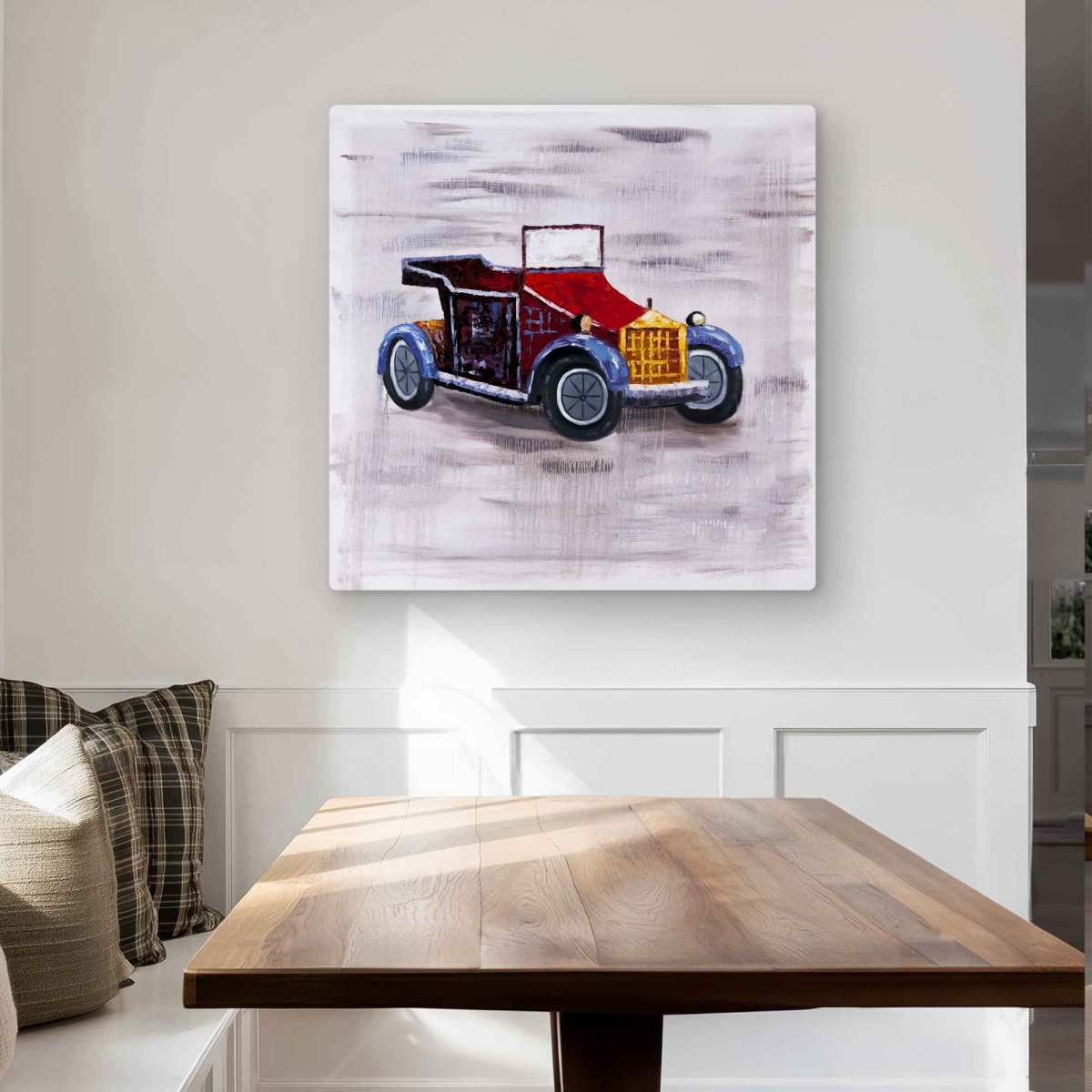 C1MP3232ET1ARR 32 x 32 in. Vintage Toy Car Metal Print Wall Art - Unique Transportation Decor
