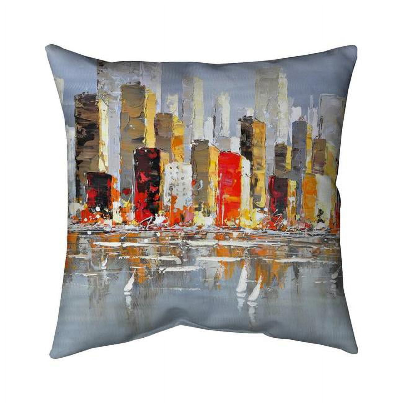 26 x 26 in. Colorful Buildings with Water Reflection-Double Sided Print Indoor Pillow
