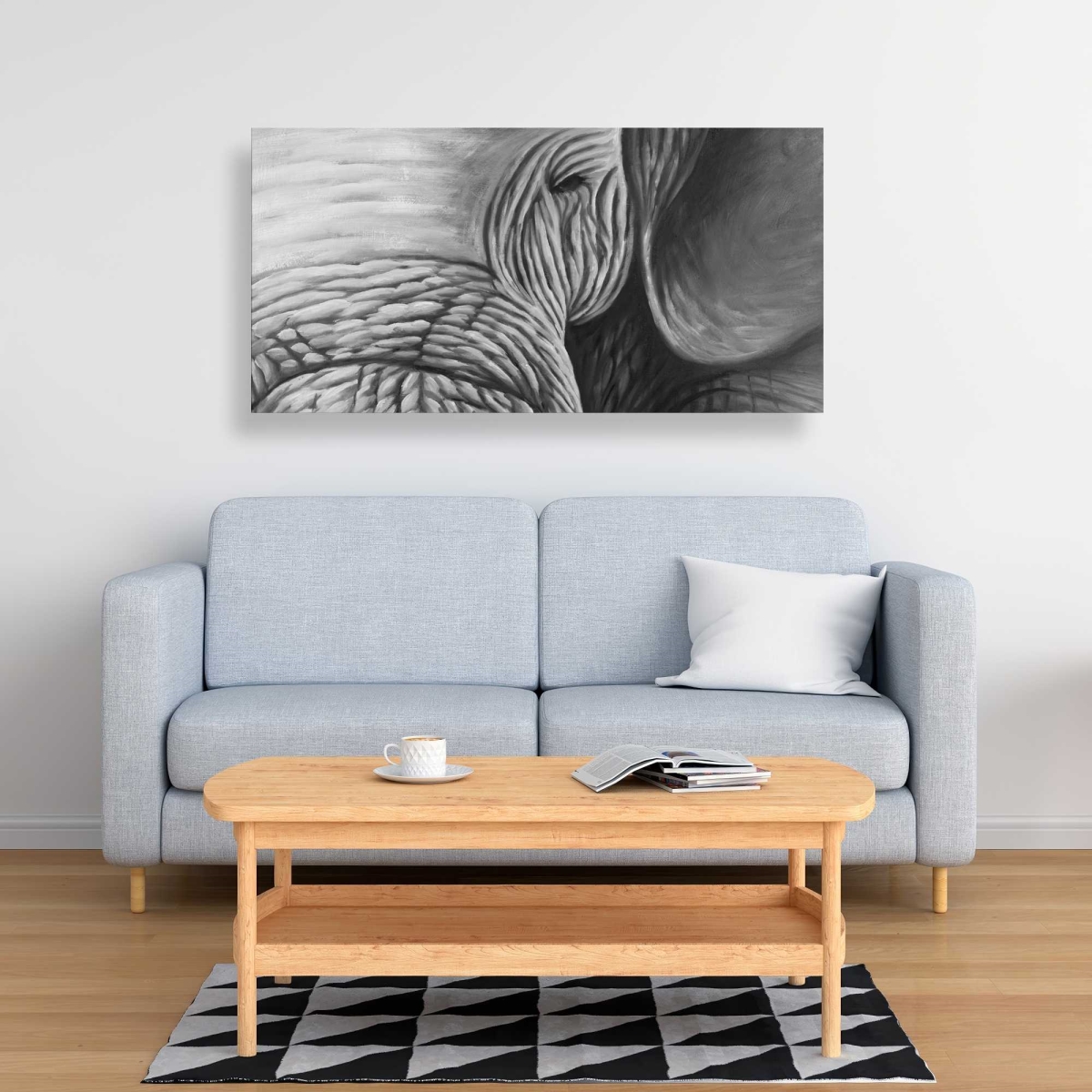 C1RC2448IFCOD9 24 x 48 in. Elephant Gray Canvas - Stylish Living Room Home Decor