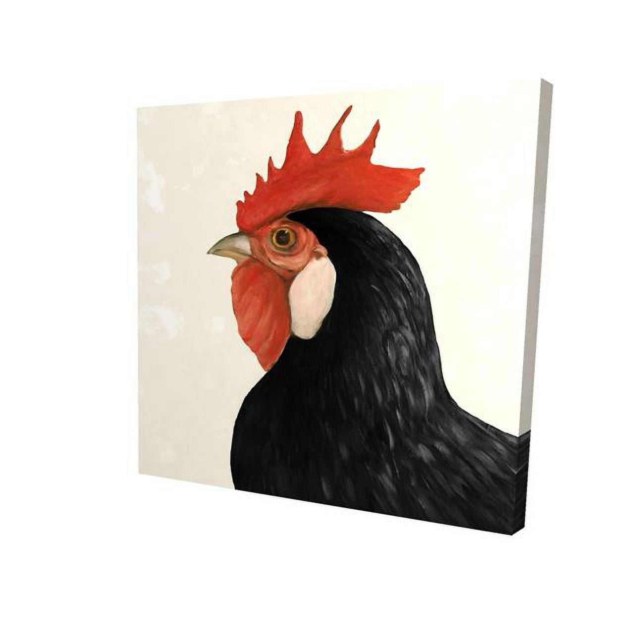 8 x 8 in. Beautilful Black Hen-Print on Canvas