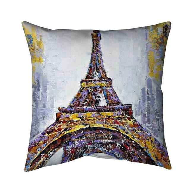 26 x 26 in. Abstract Paint Splash Eiffel Tower-Double Sided Print Indoor Pillow