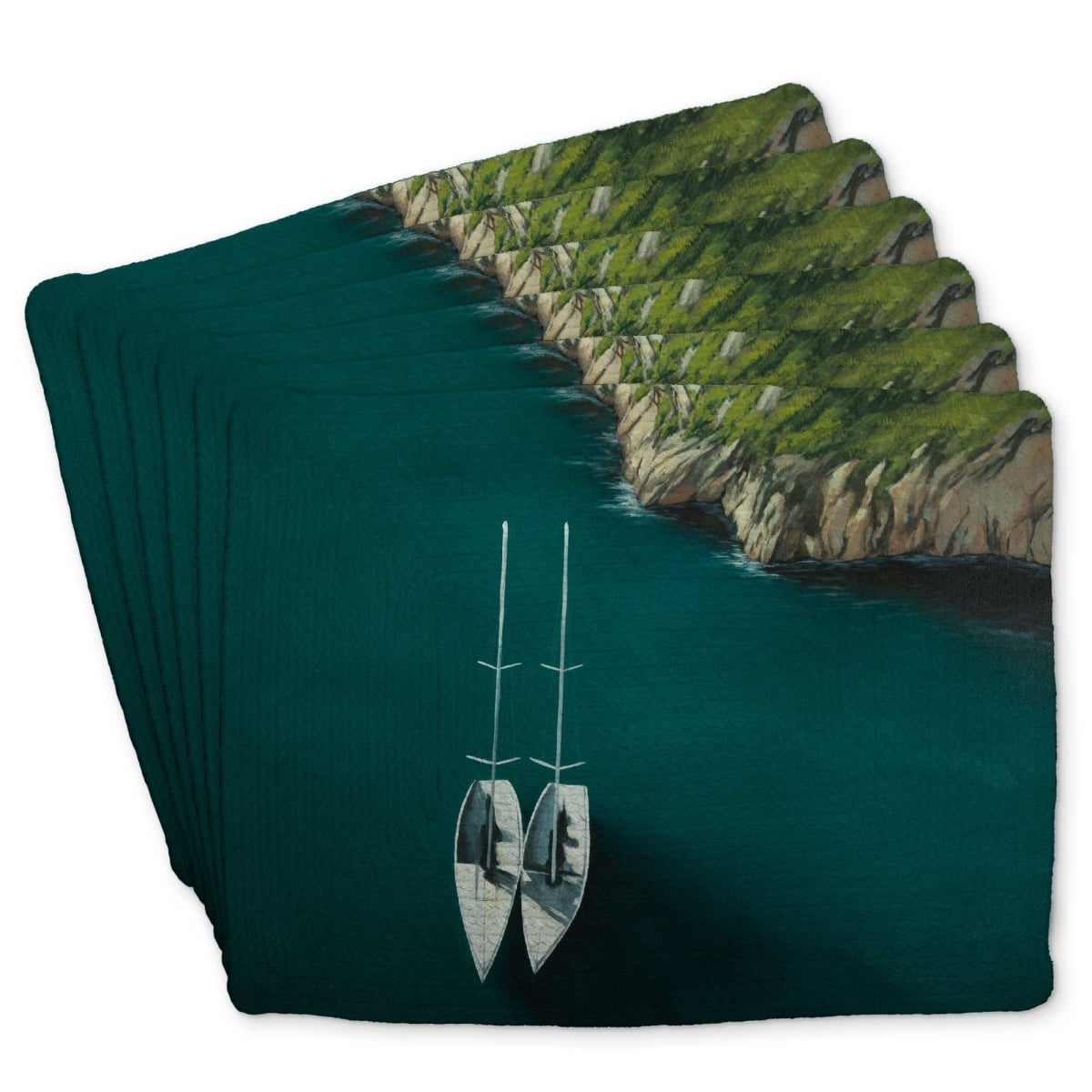 Picture of Begin Home Decor C6BP1418SX3LHT 14 x 18 in. Smooth Sailing Braided Polyester Placemat - Home Decor - Set of 6