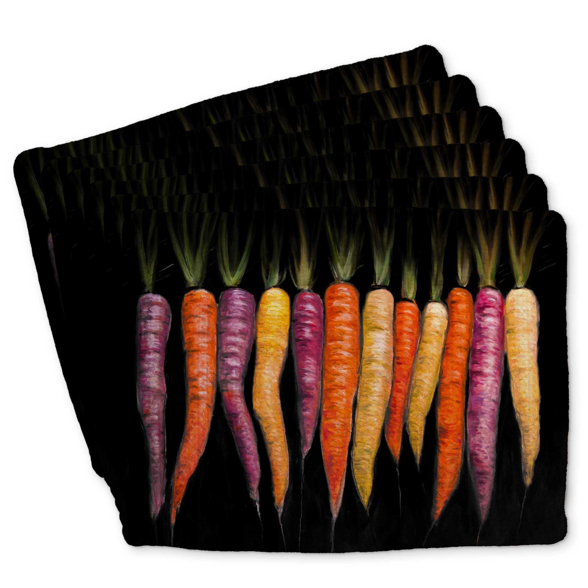 Picture of Begin Home Decor C6BP1418VHFIX4 14 x 18 in. Carrots Varieties Braided Polyester Placemat - Home Decor - Set of 6