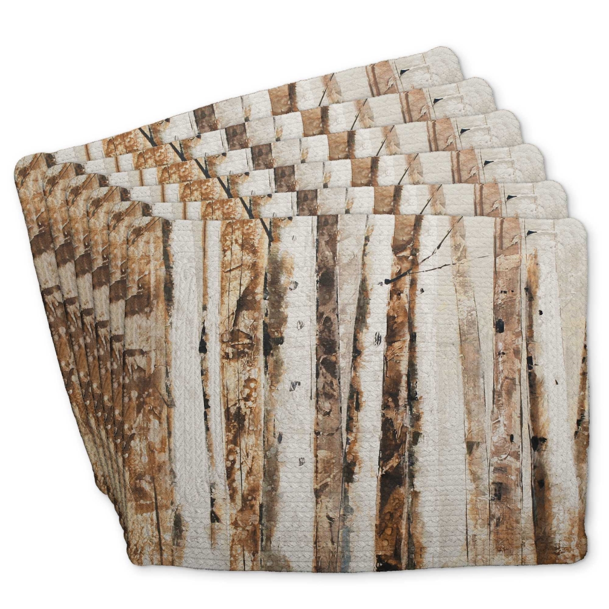 Picture of Begin Home Decor C6BP1418X43KRL 14 x 18 in. Trees of An Abstract Forest - Braided Polyester Placemat - Set of 6