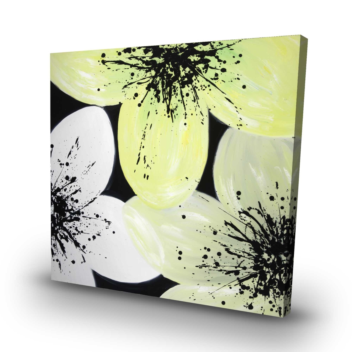 C1RC3232MYDKOI 32 x 32 in. White & Yellow Petals - Yellow Romantic Canvas