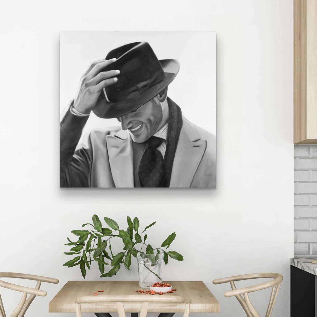 C1RC3232NJ26TU 32 x 32 in. Well-Dressed Man - Clothes Figurative Canvas for Home Decor