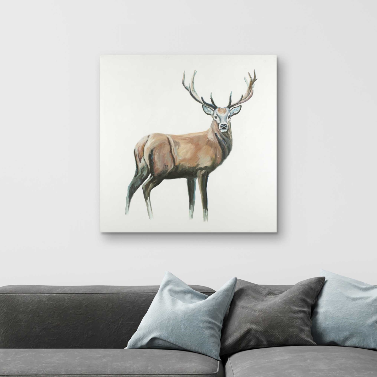 C1RC3232NZ75X5 32 x 32 in. Deer - Rustic Deer Canvas for Home Decor - Nature Wall Art