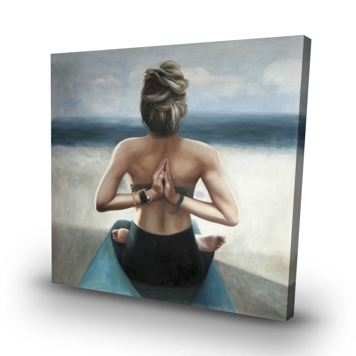 C1RC3232OA8W2A 32 x 32 in. Reverse Prayer Pose - Beige Hygge Canvas for Home Decor