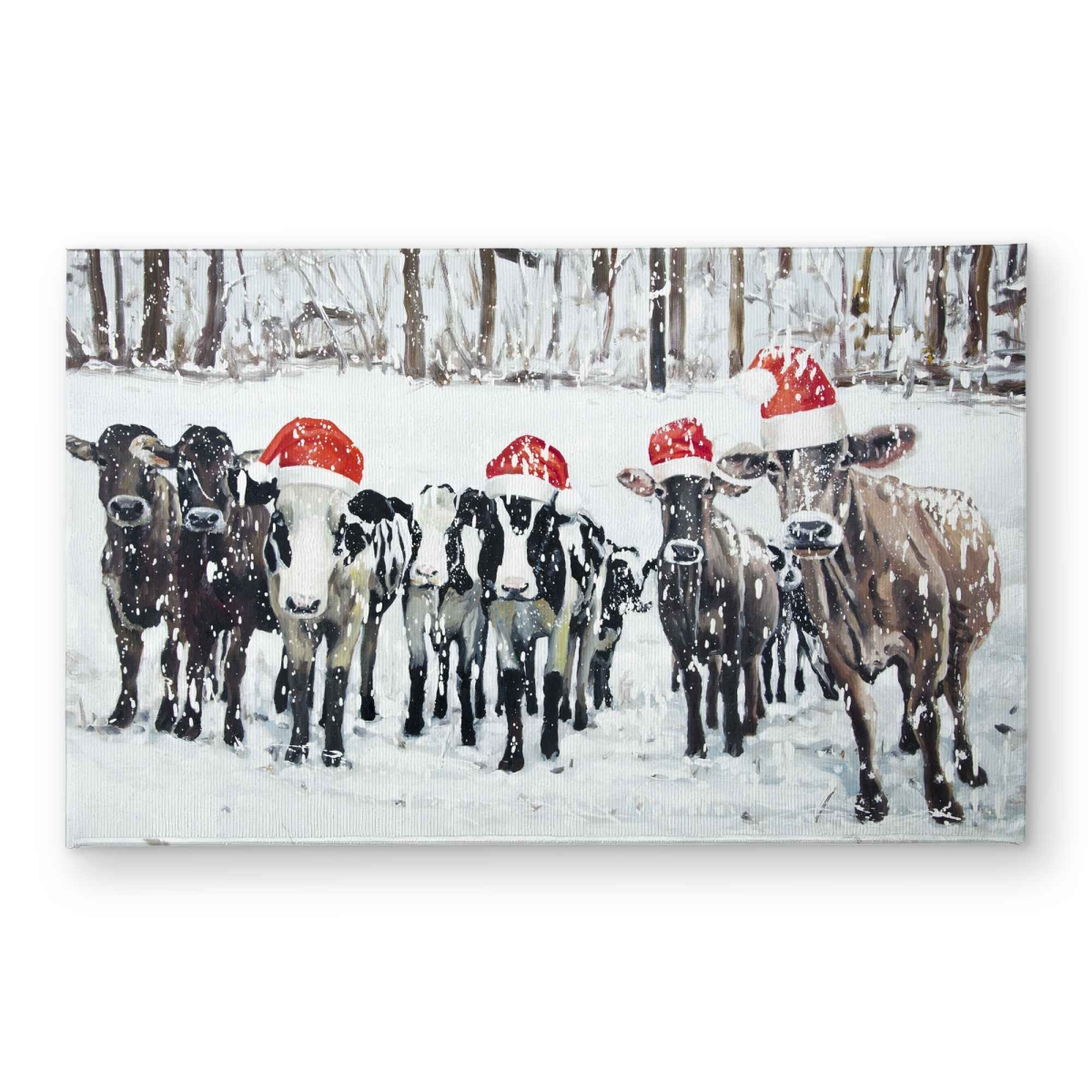 CODM2134GHX3OZ 21 x 34 in. Curious Christmas Cows - Holiday Snow Door Mat for Decor