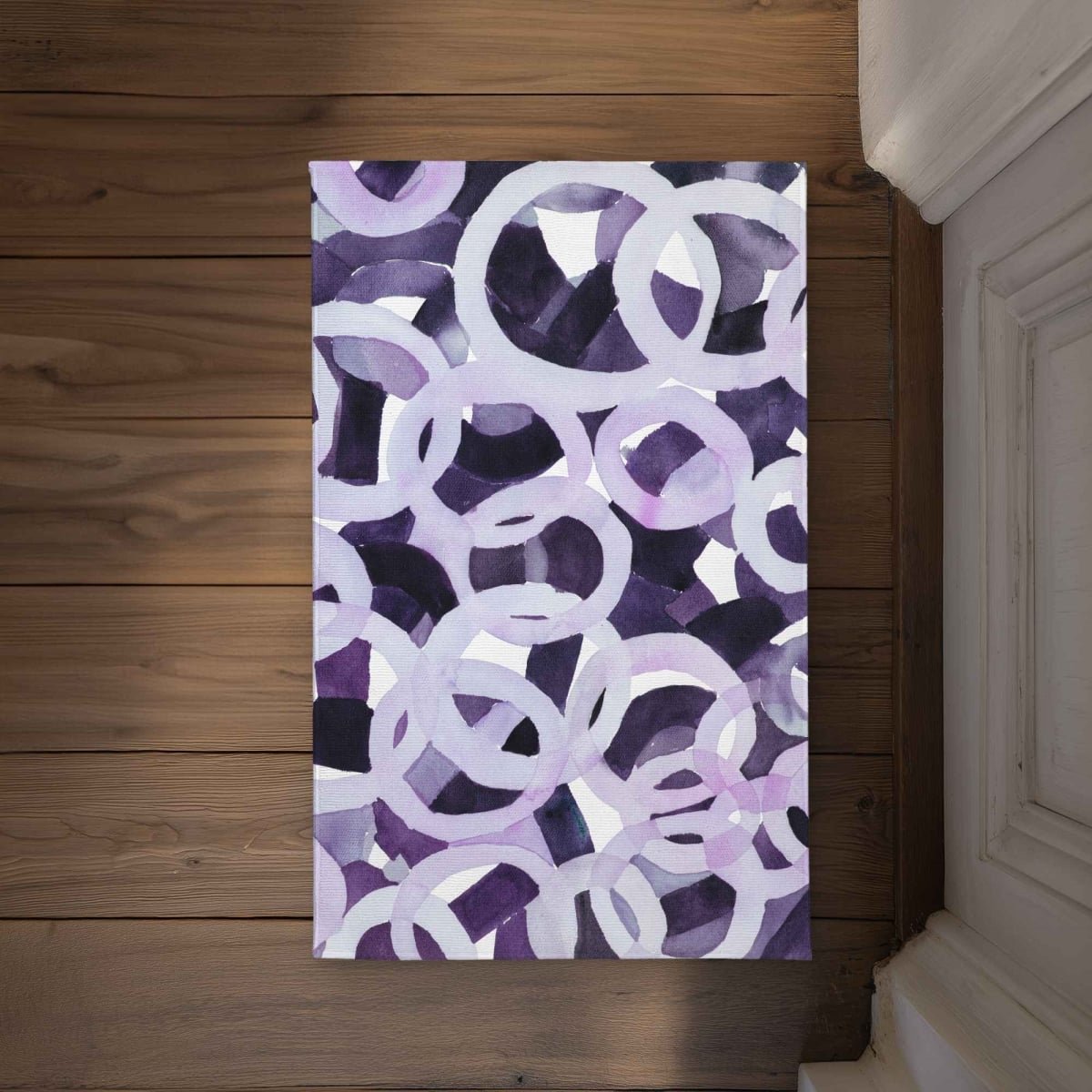 CODM2134GZXY5D 21 x 34 in. Abstract Purple Circles - Pattern Purple Door Mat